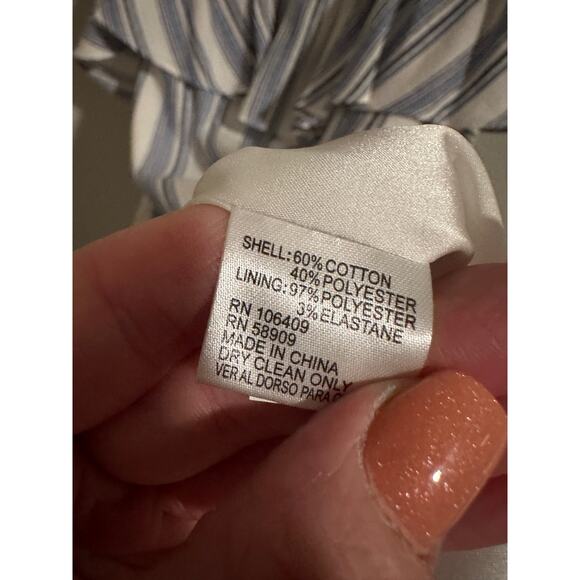 Gianni Bini Women's Medium Blue White Striped Off Shoulder Ruffle Mini Dress - Picture 12 of 13